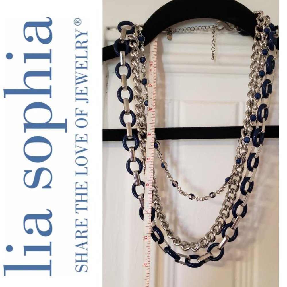 3pc Lia Sophia Blue Necklace